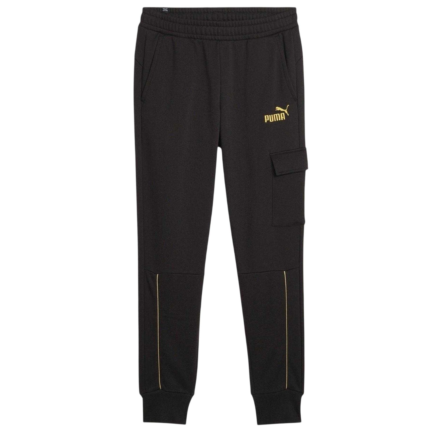 Puma Black - Front - Puma Mens Logo Regular Cargo Jogging Bottoms
