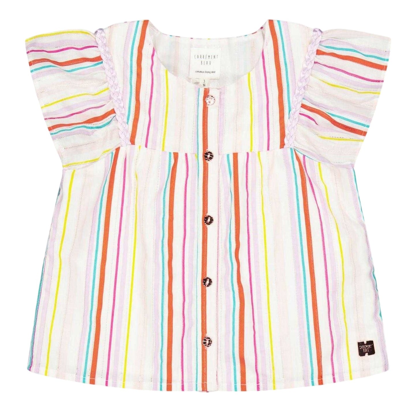 Multicoloured - Front - Carrement Beau Girls Regular Flutter T-Shirt