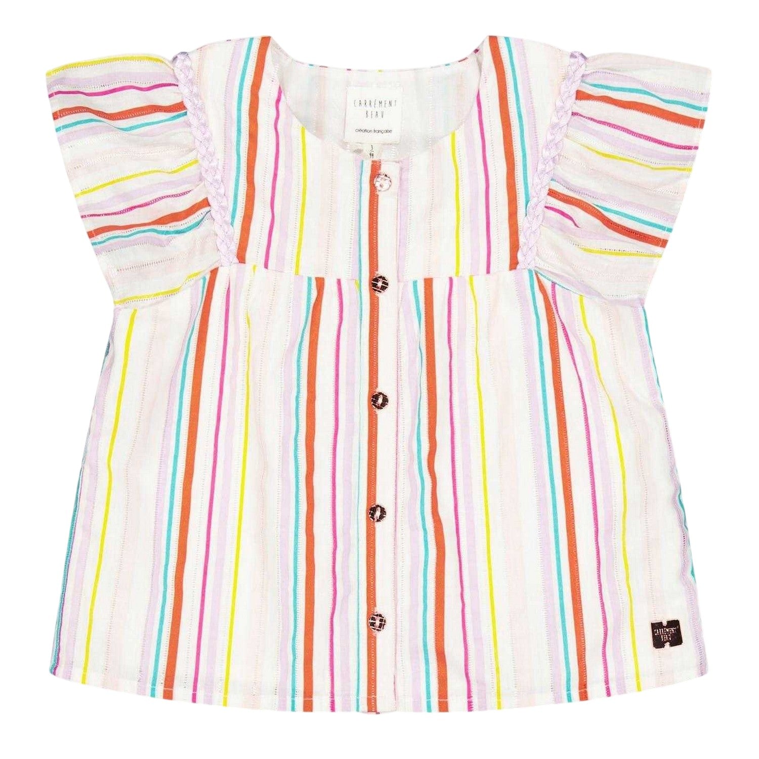 Multicoloured - Front - Carrement Beau Girls Regular Flutter T-Shirt
