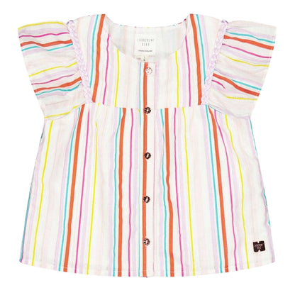 Multicoloured - Front - Carrement Beau Girls Regular Flutter T-Shirt