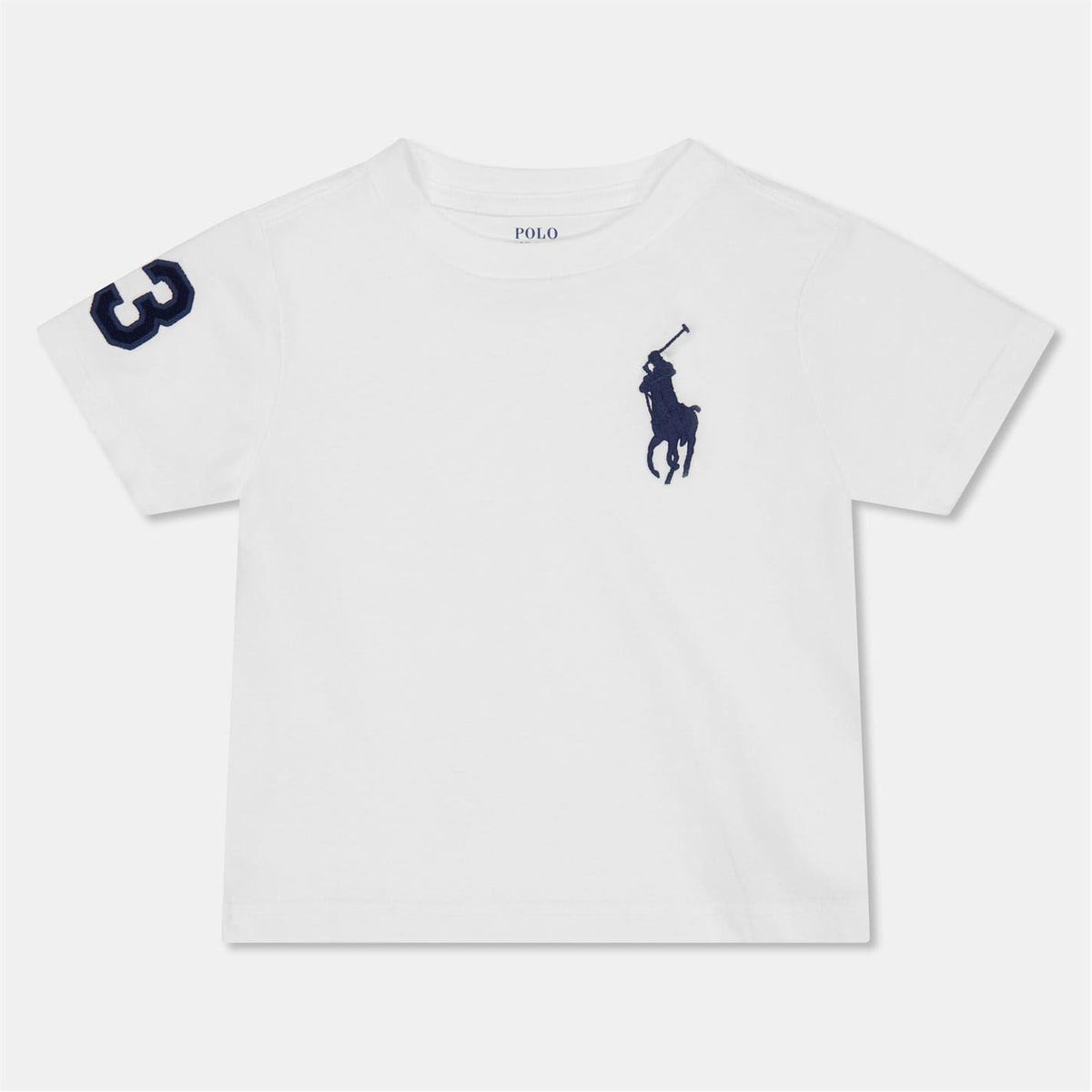 White - Front - Ralph Lauren Childrens-Kids Embroidered Logo Crew Neck T-Shirt