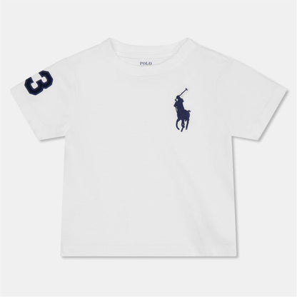 White - Front - Ralph Lauren Childrens-Kids Embroidered Logo Crew Neck T-Shirt