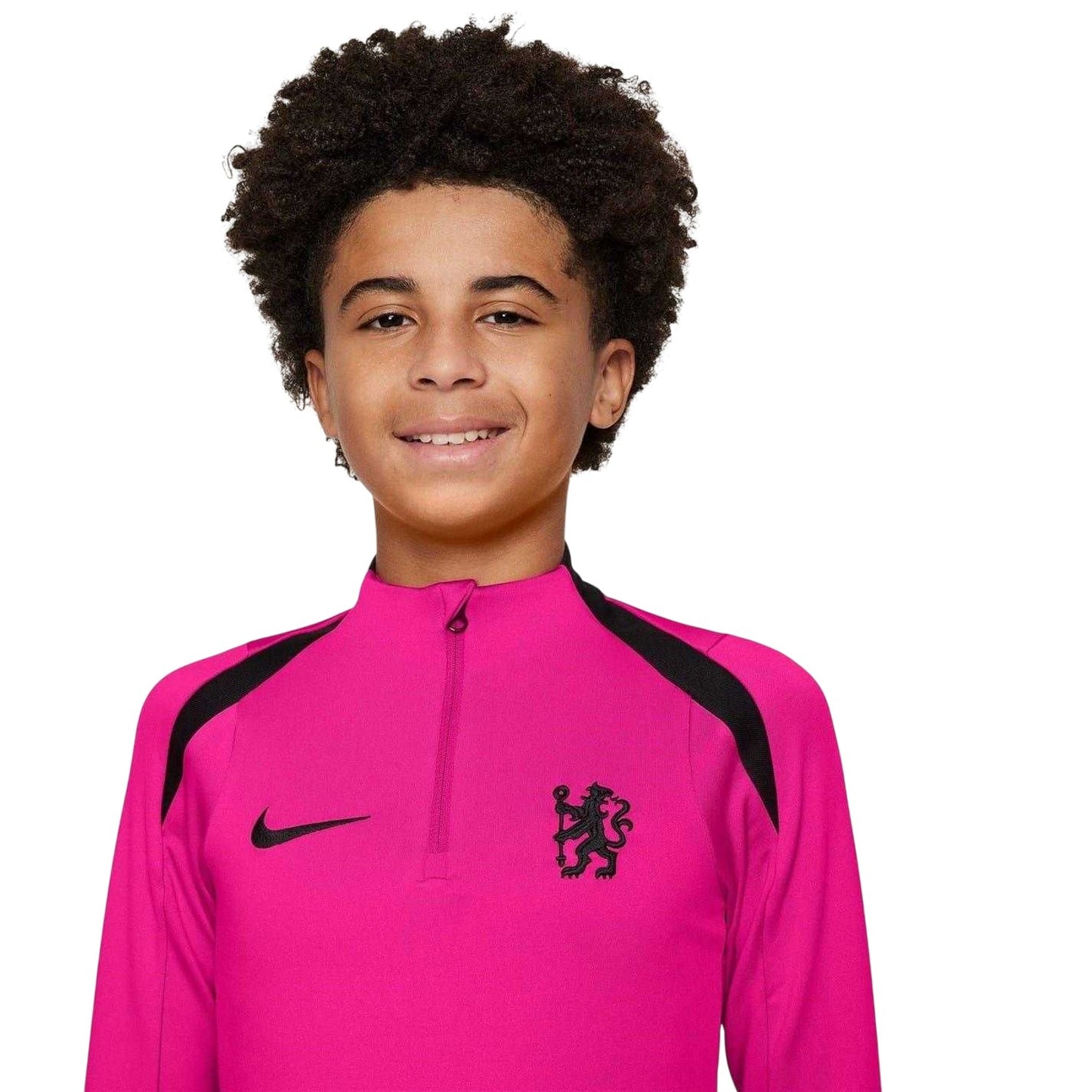 Pink - Side - Nike Childrens-Kids Strike Third Chelsea FC Drill Top