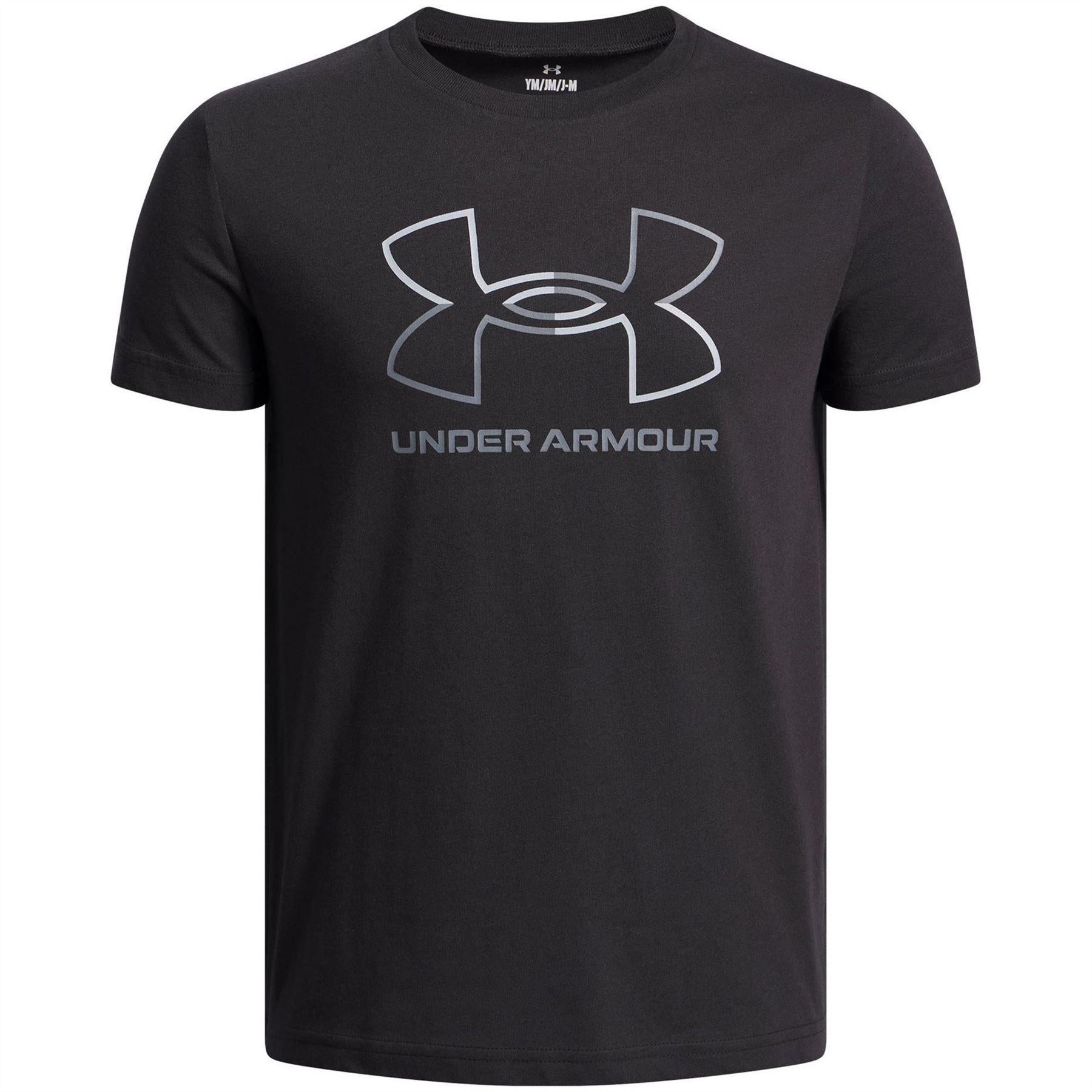 Black - Front - Under Armour Childrens-Kids Foundation Regular Short-Sleeved T-Shirt