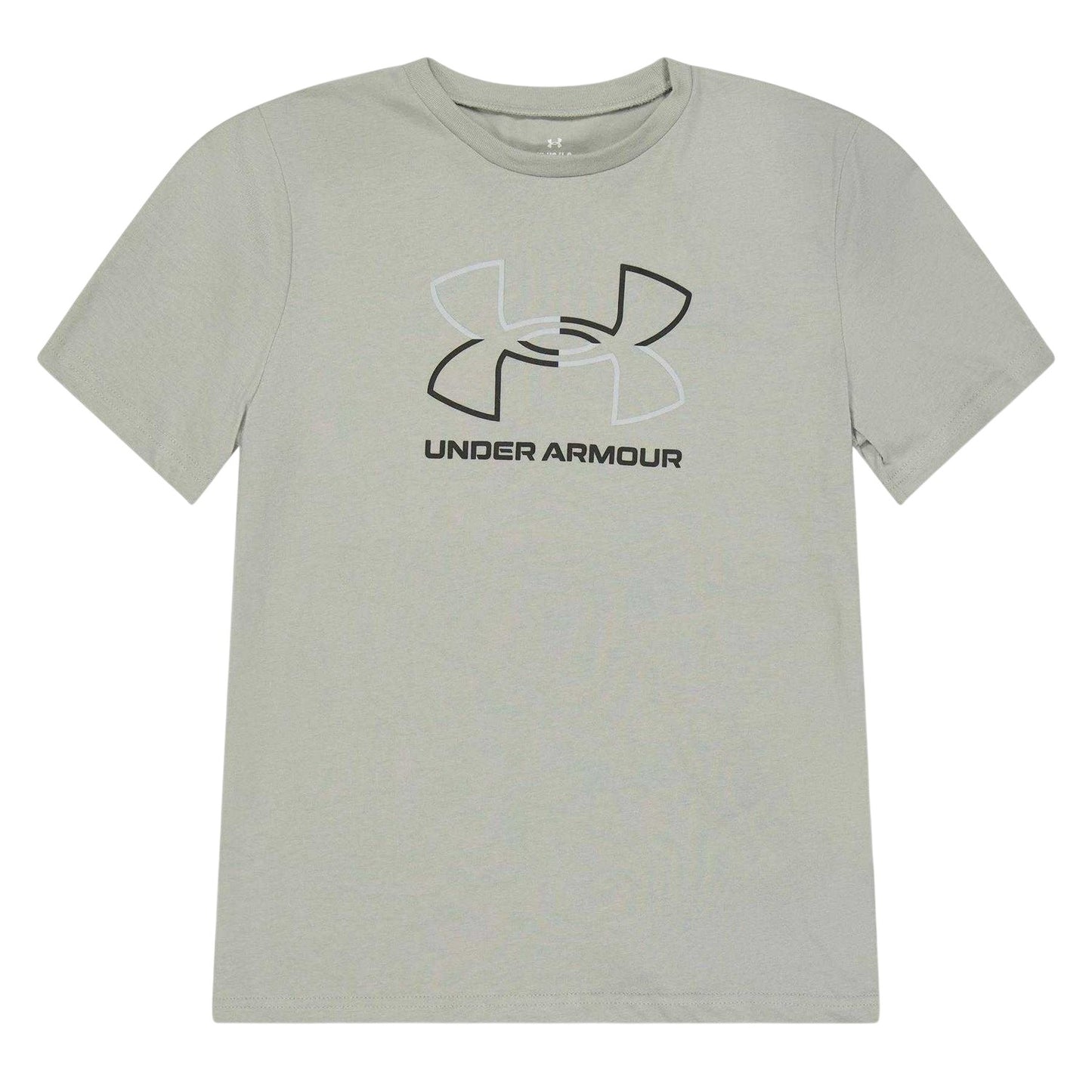 Titanium Grey-Green - Front - Under Armour Childrens-Kids Foundation Regular Short-Sleeved T-Shirt
