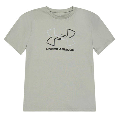 Titanium Grey-Green - Front - Under Armour Childrens-Kids Foundation Regular Short-Sleeved T-Shirt