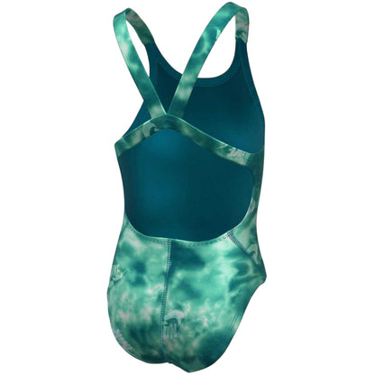 Bleached Turquoise - Back - Nike Girls Hydrastrong One Piece Swimsuit
