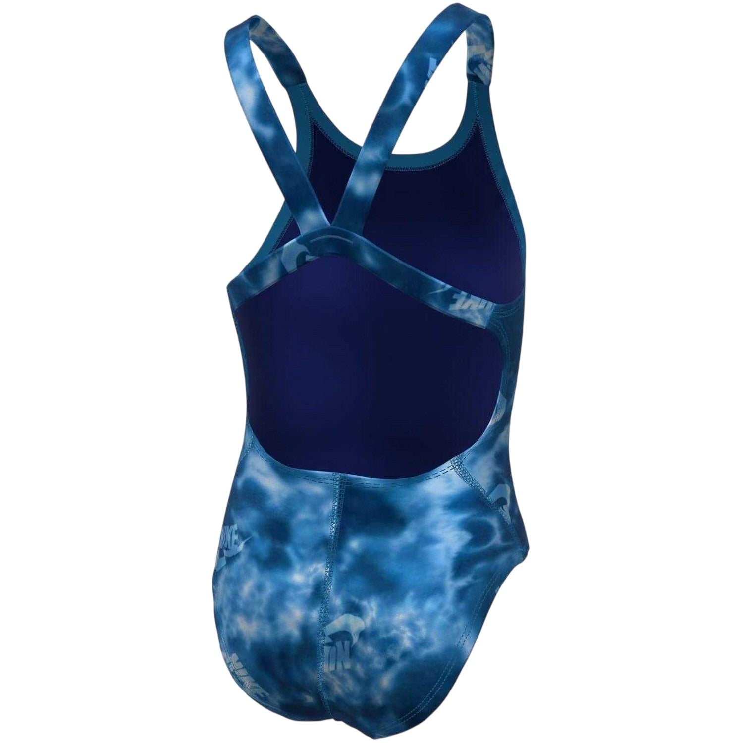 Blue - Back - Nike Girls Hydrastrong One Piece Swimsuit