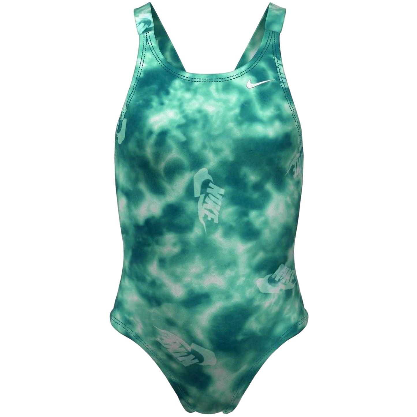 Bleached Turquoise - Front - Nike Girls Hydrastrong One Piece Swimsuit