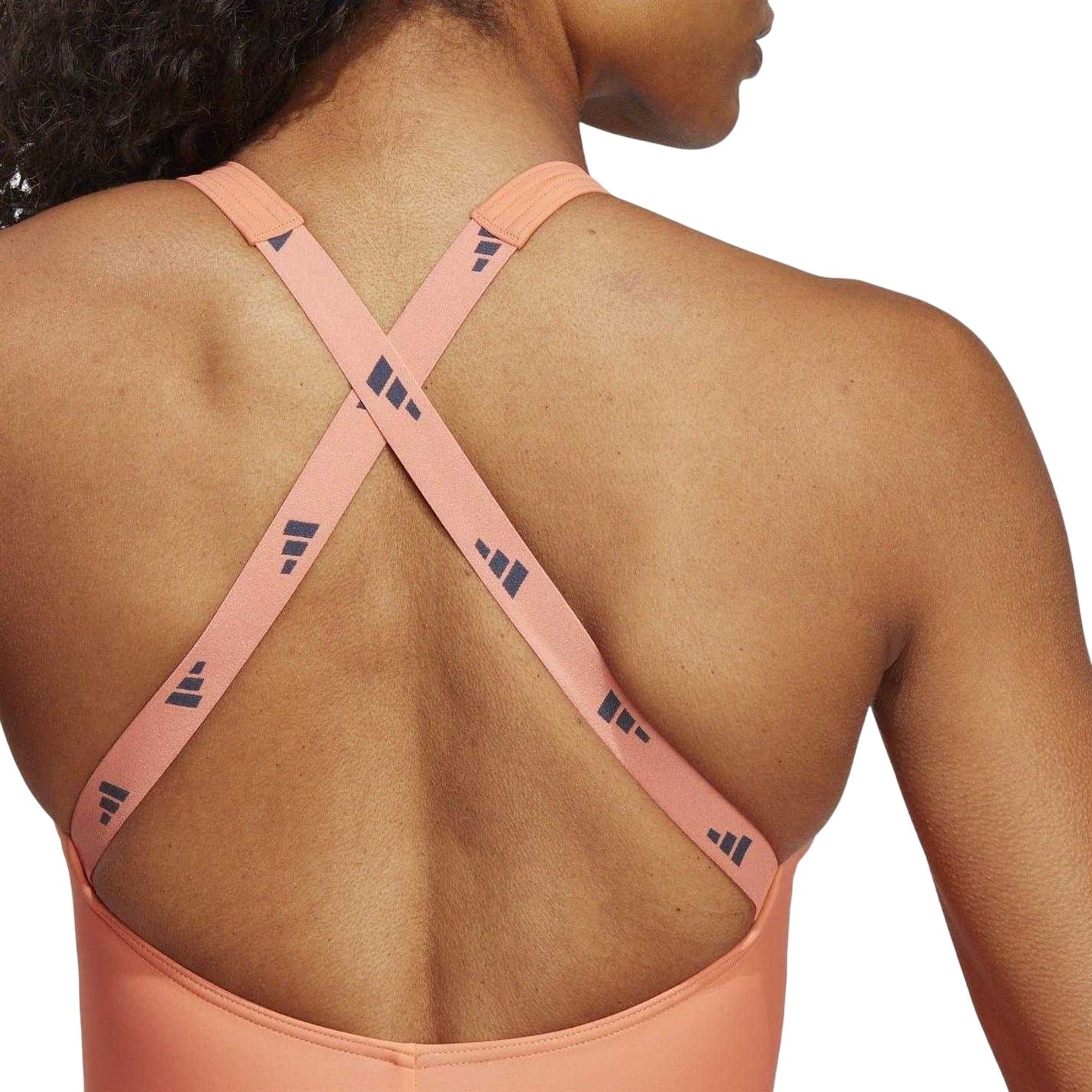 Coral-Navy - Lifestyle - Adidas Womens-Ladies Taped One Piece Swimsuit