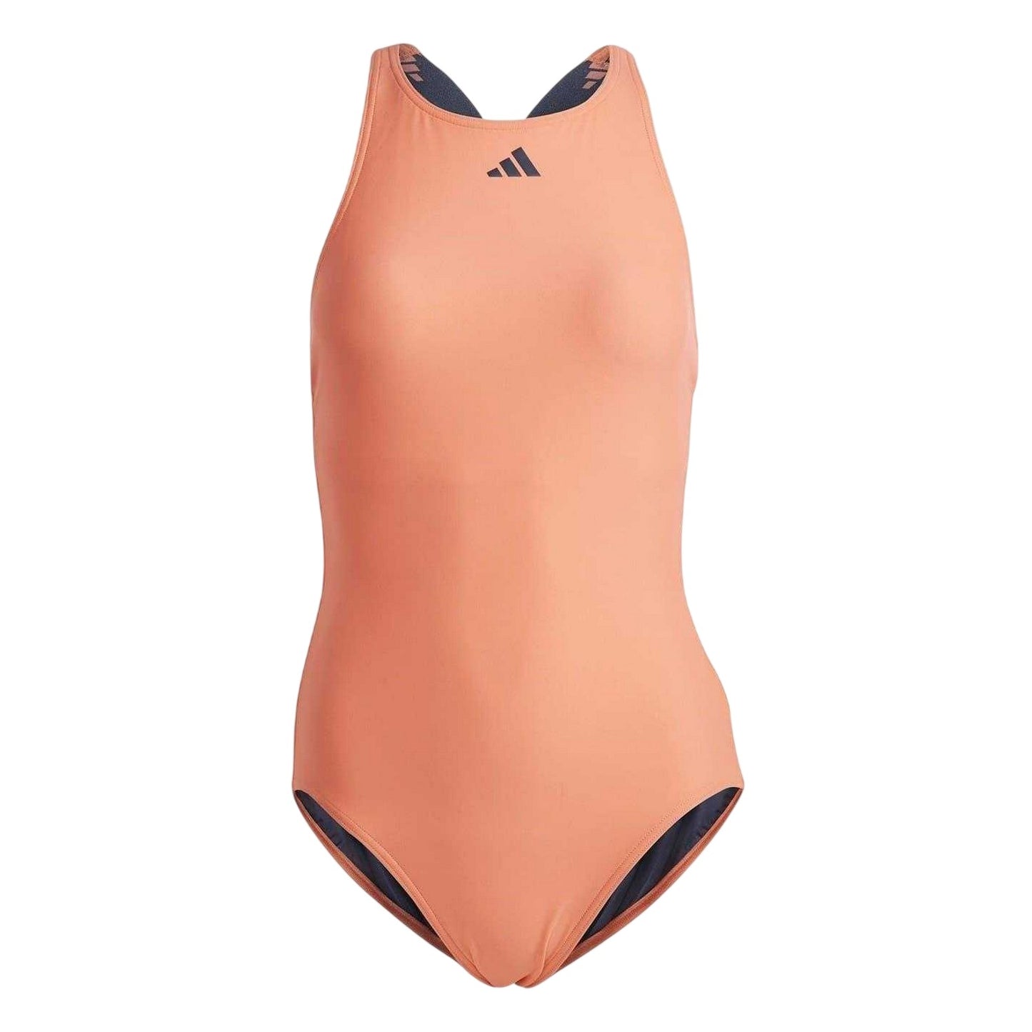 Coral-Navy - Front - Adidas Womens-Ladies Taped One Piece Swimsuit