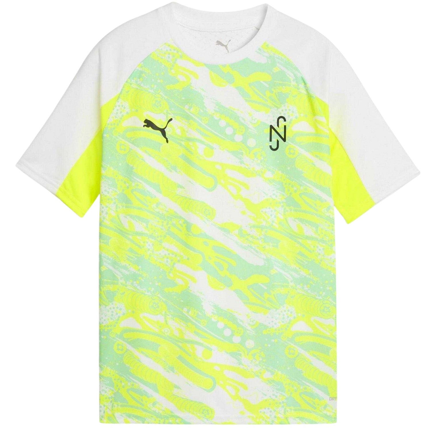 White-Yellow - Front - Puma Boys Logo Performance T-Shirt