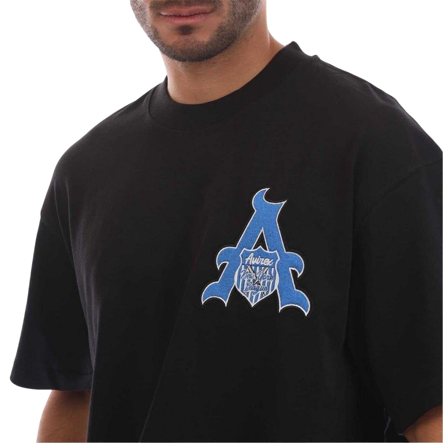 Black - Side - Avirex Mens Cunningham Oversized T-Shirt