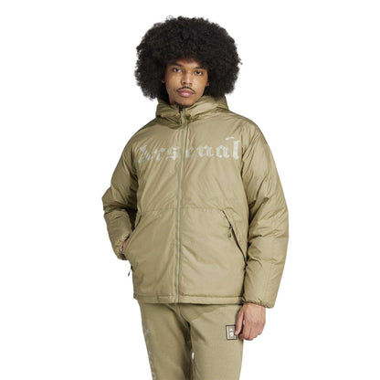 Green - Pack Shot - Adidas Mens Arsenal FC Logo Anorak