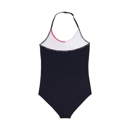 Desert Sky-Red-White - Back - Tommy Hilfiger Girls Colour Block One Piece Swimsuit