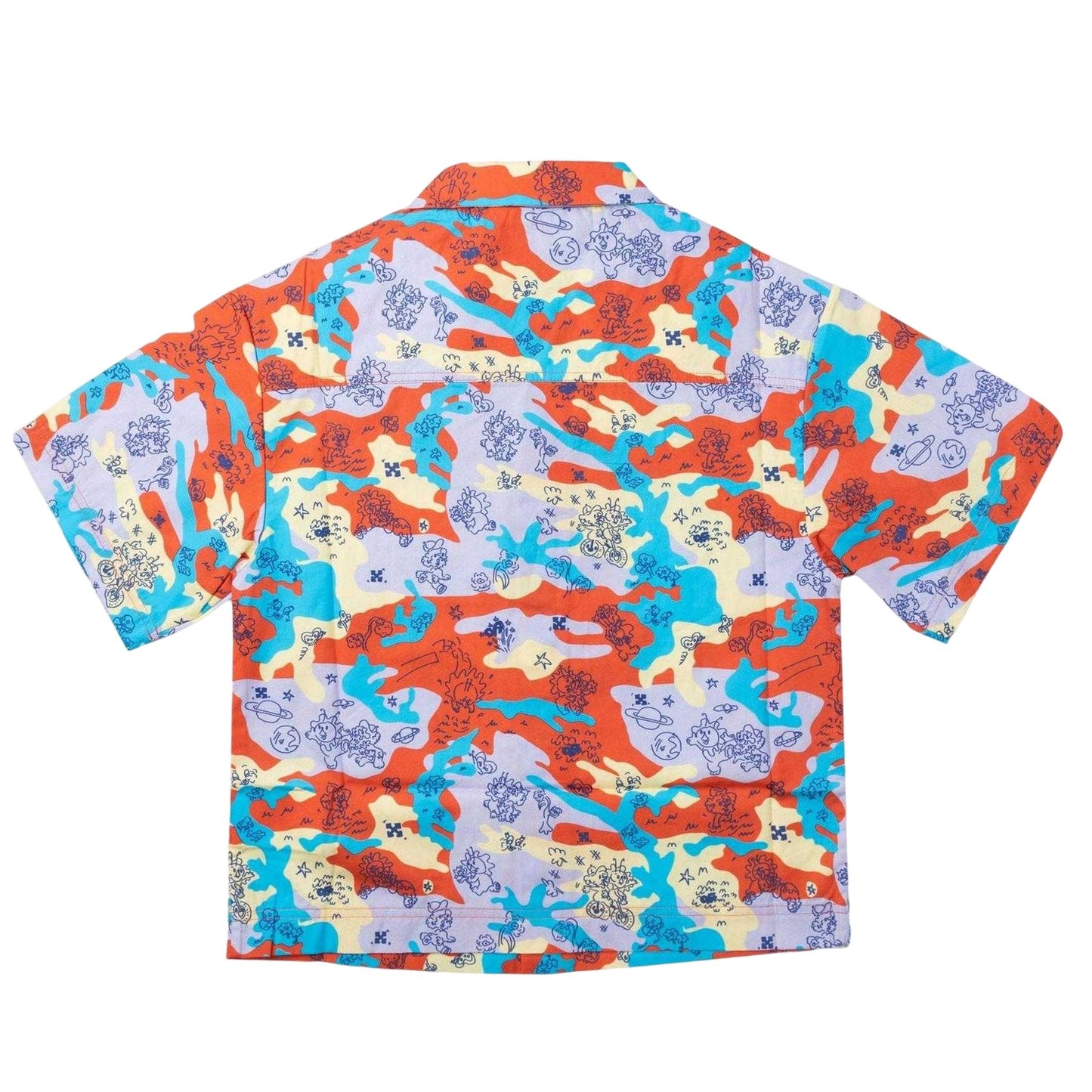 Multicoloured - Back - Off White Girls All-Over Print Bowling Shirt