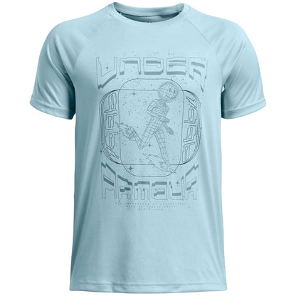 Blue - Front - Under Armour Childrens-Kids Game Day Performance Raglan T-Shirt