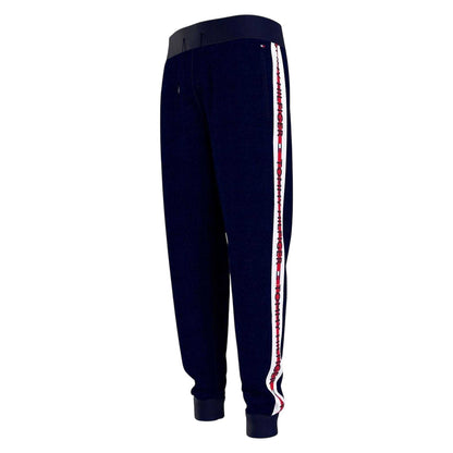 Blue - Side - Tommy Hilfiger Mens Cotton Logo Jogging Bottoms