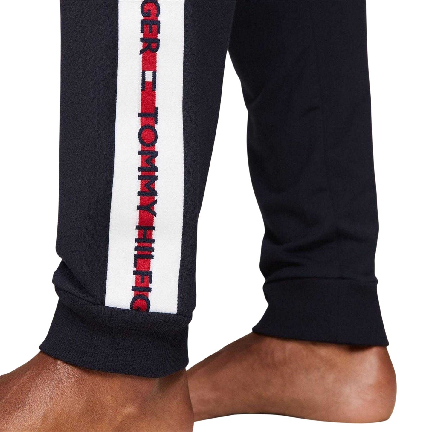 Blue - Lifestyle - Tommy Hilfiger Mens Cotton Logo Jogging Bottoms