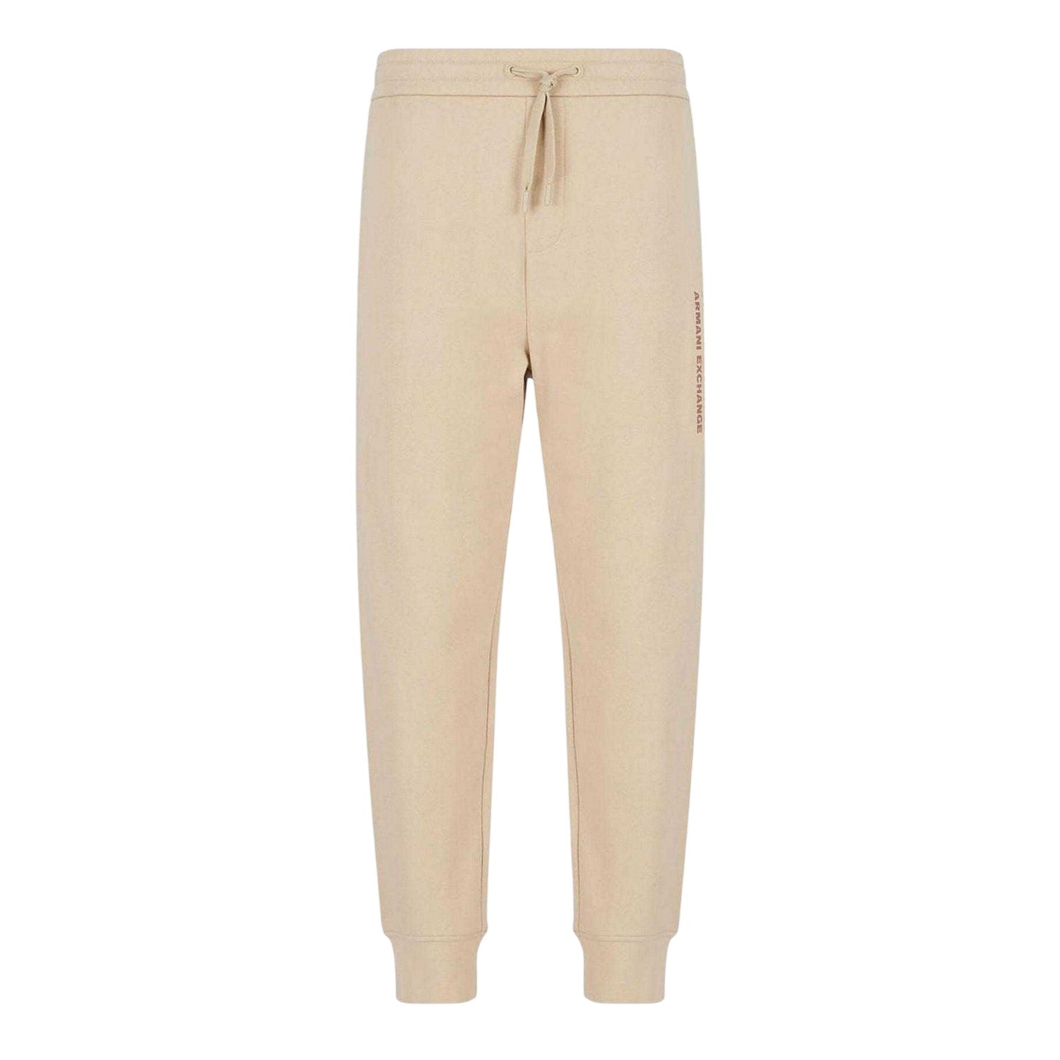 Beige - Front - Armani Exchange Mens Cotton Logo Trousers