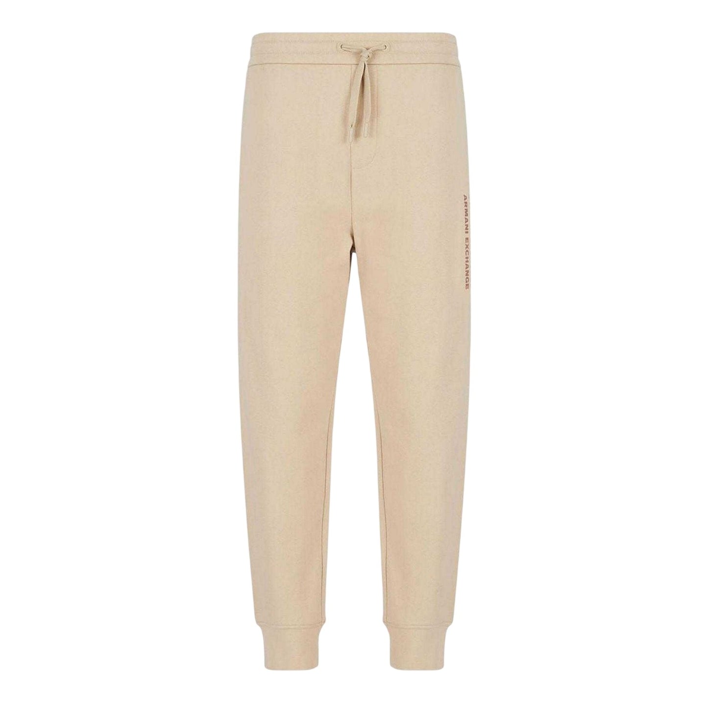 Beige - Front - Armani Exchange Mens Cotton Logo Trousers