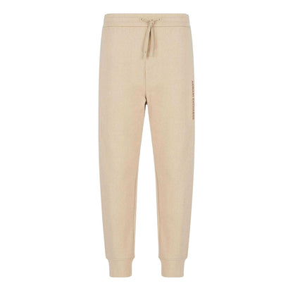 Beige - Front - Armani Exchange Mens Cotton Logo Trousers