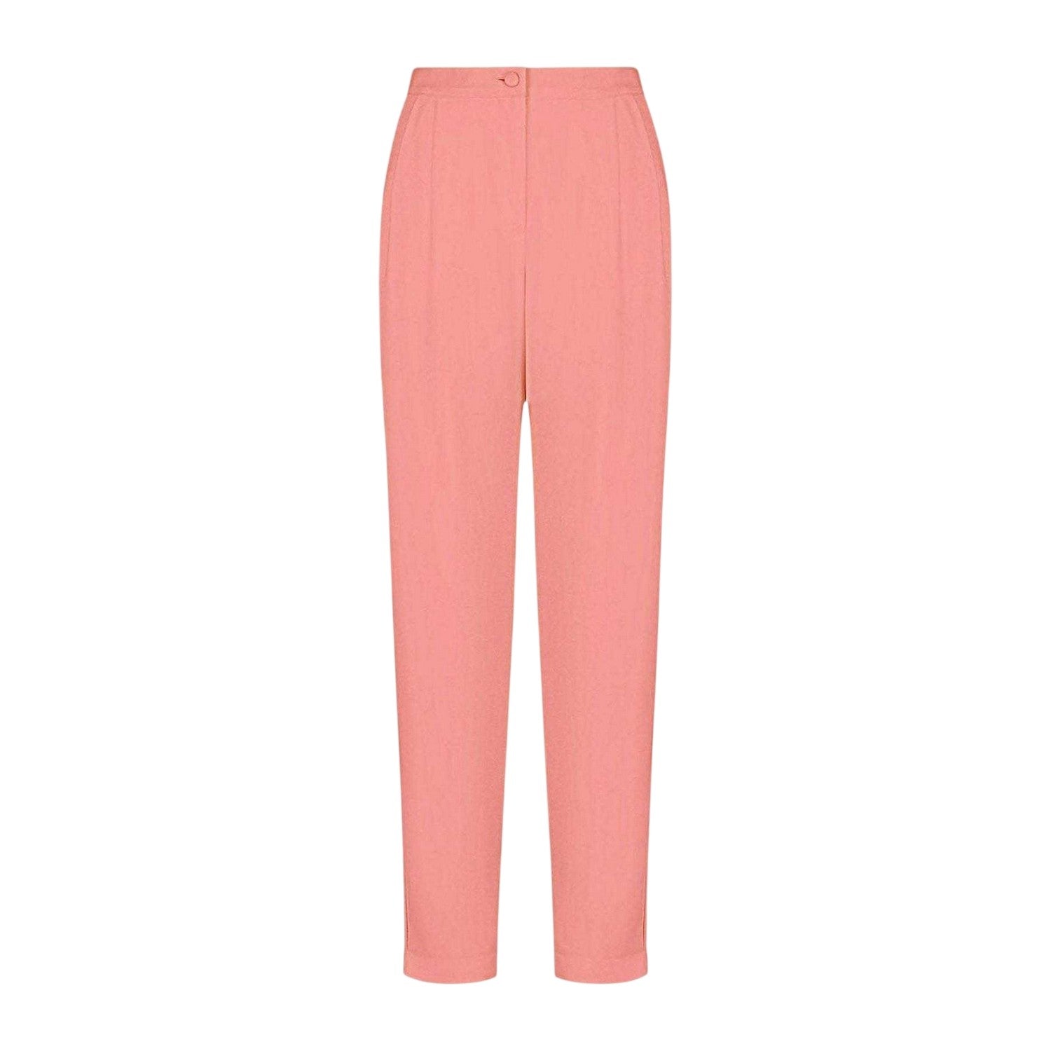 Pink - Front - Emporio Armani EA7 Womens-Ladies High Waist Straight Leg Trousers