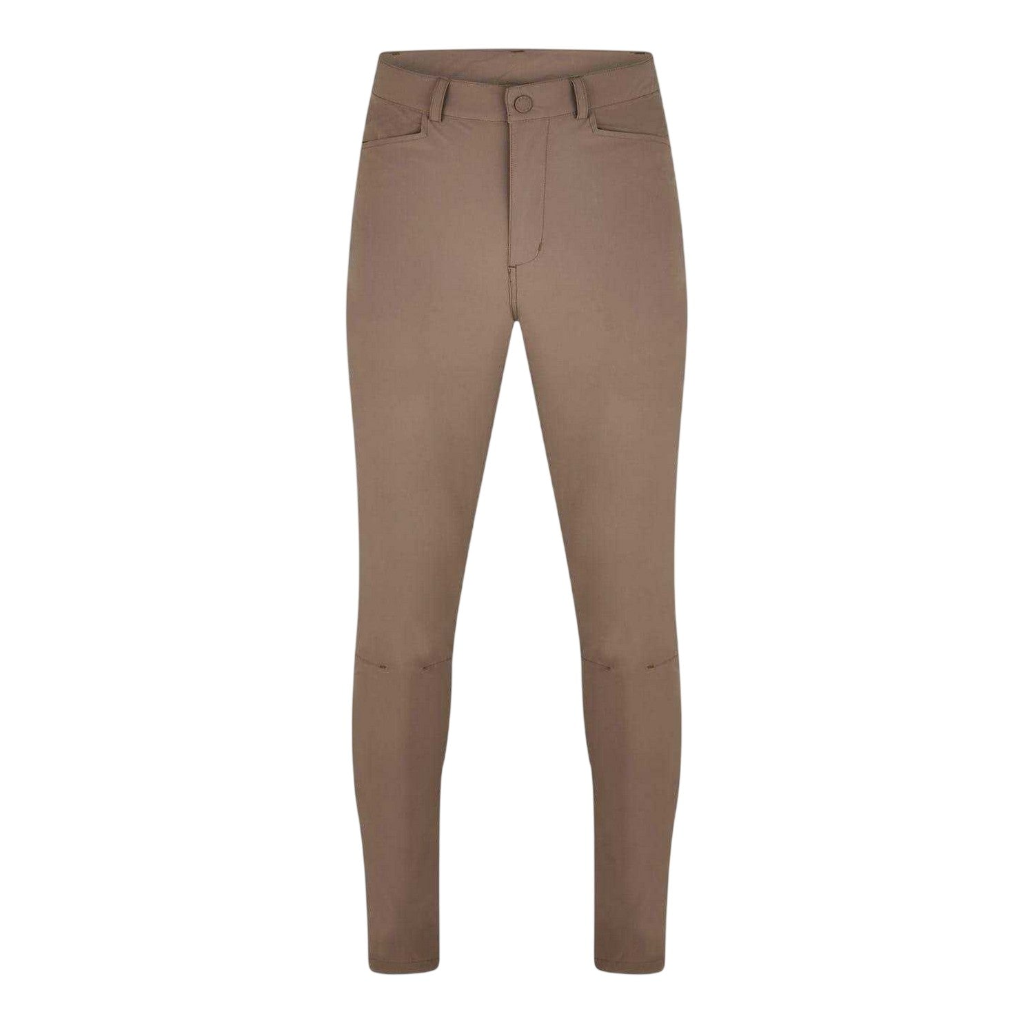Brown - Front - Companion Mens Plain Slim Trousers