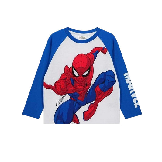 Blue-Red-White - Front - Spider-Man Childrens-Kids Character Long-Sleeved T-Shirt