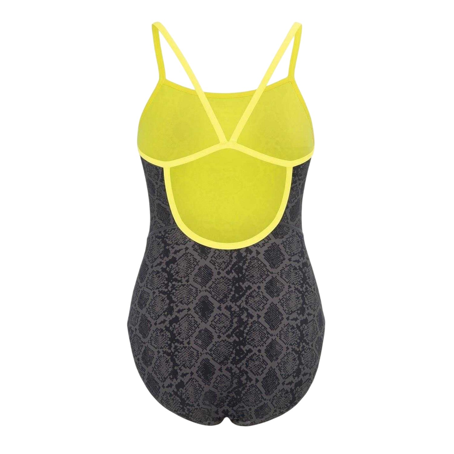 Black-Green - Back - Slazenger Womens-Ladies Snakeskin Textured One Piece Swimsuit