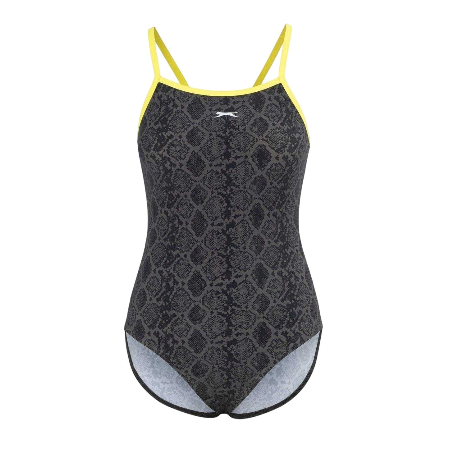 Black-Green - Front - Slazenger Womens-Ladies Snakeskin Textured One Piece Swimsuit