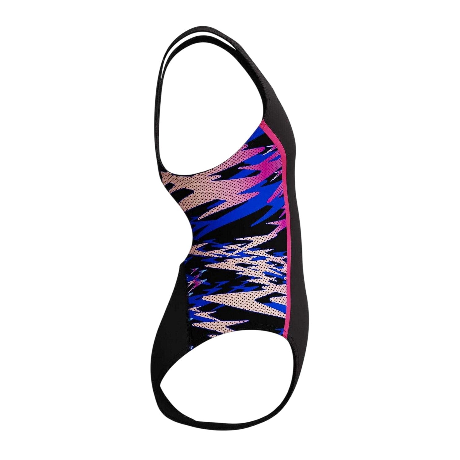 Anthracite-Pink - Side - Speedo Girls Hyperboom Patterned One Piece Swimsuit