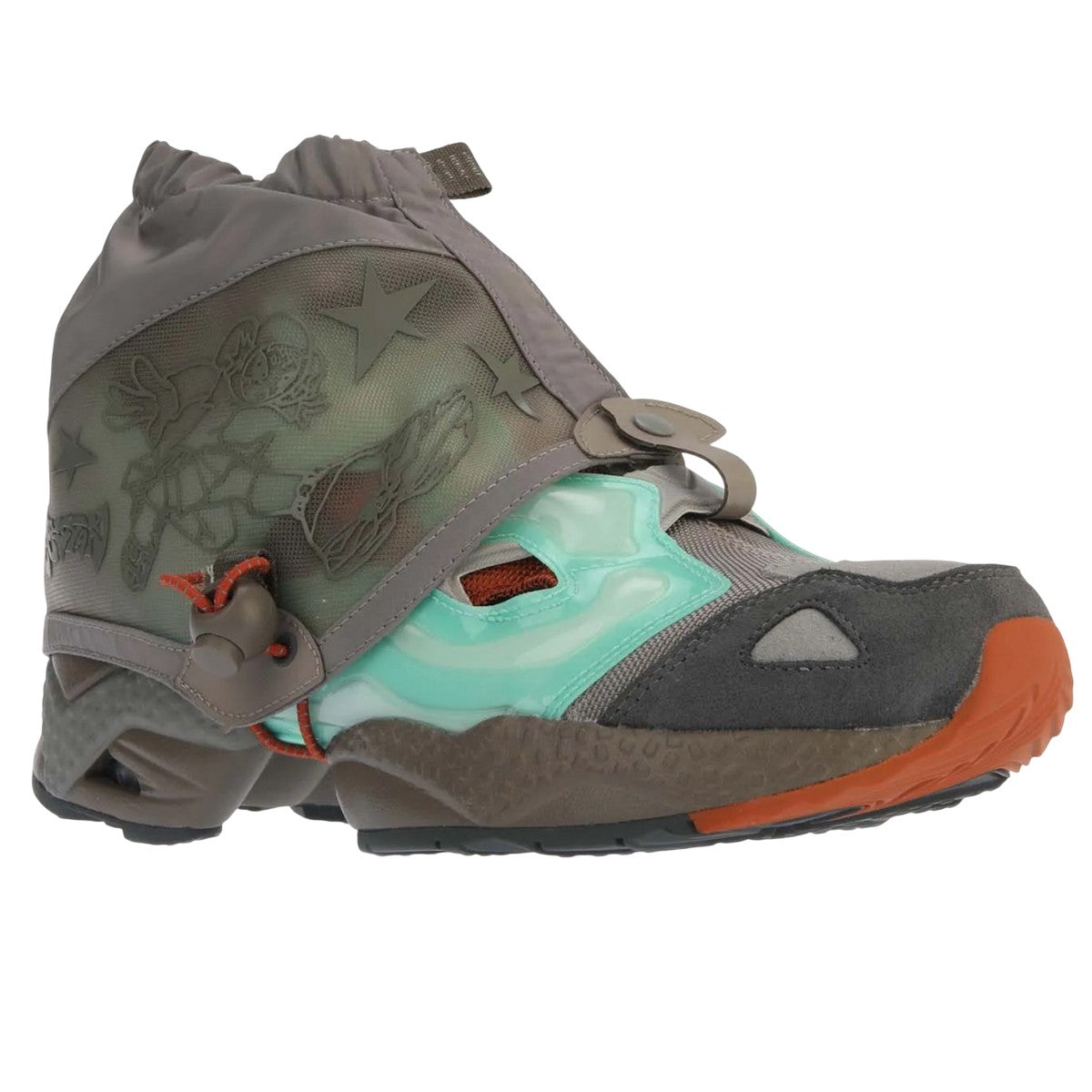 Mint - Front - Reebok Mens Happy99 InstaPump Fury 95 Leather Trainers