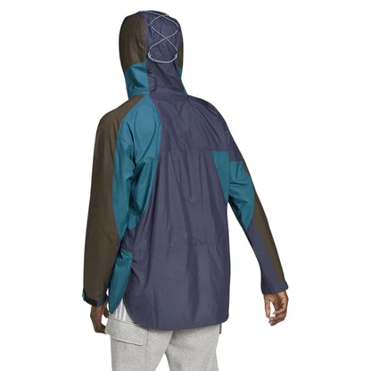 Dark Navy-Brown-Teal - Back - Adidas Mens Colour Block Logo Jacket