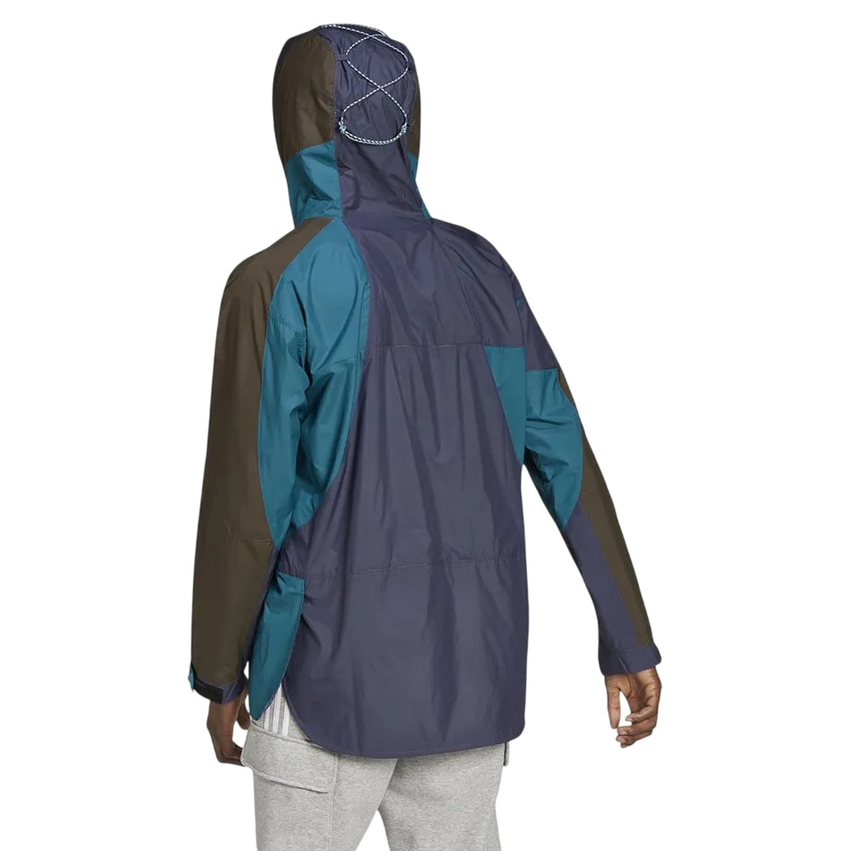 Dark Navy-Brown-Teal - Back - Adidas Mens Colour Block Logo Jacket