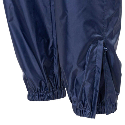 Navy - Side - Sondico Mens Polyester Logo Rain Trousers
