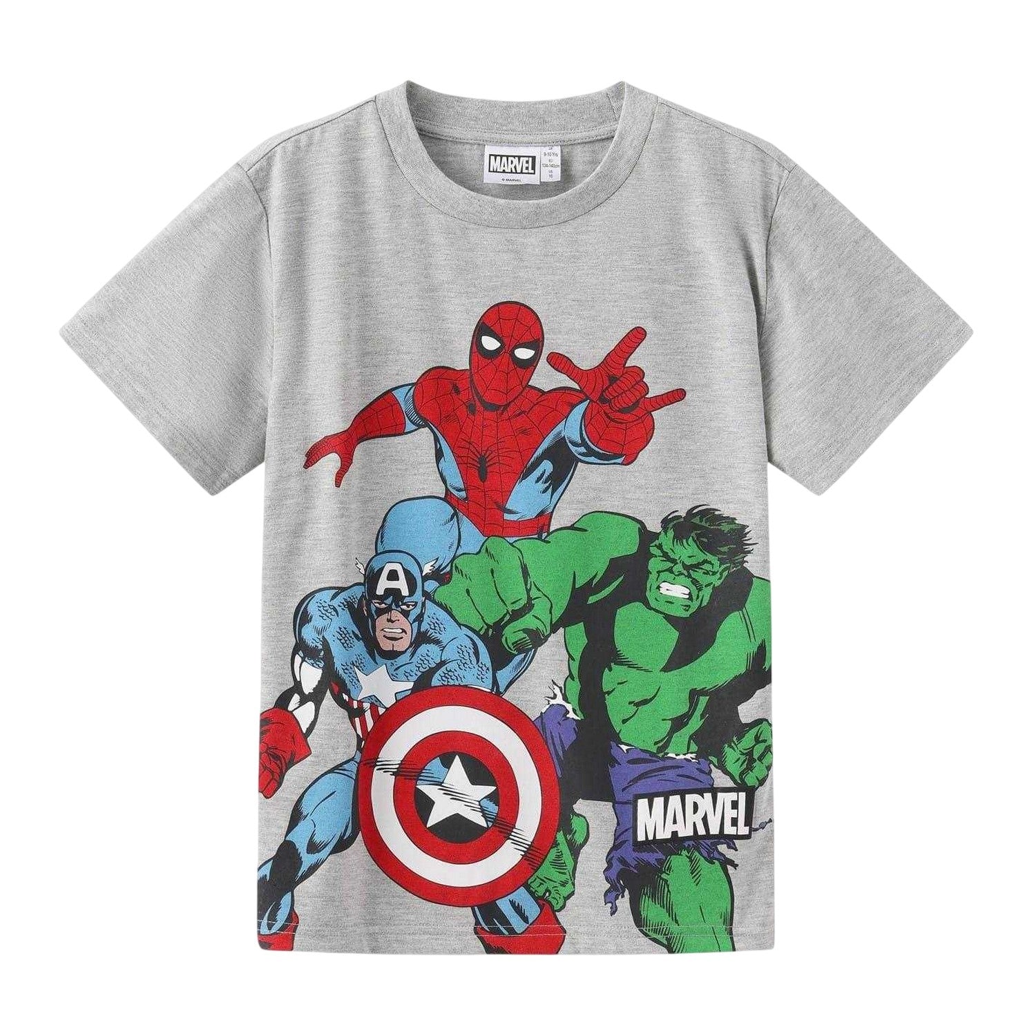 Grey - Front - Marvel Childrens-Kids Graphic Print Cotton T-Shirt
