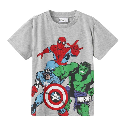Grey - Front - Marvel Childrens-Kids Graphic Print Cotton T-Shirt