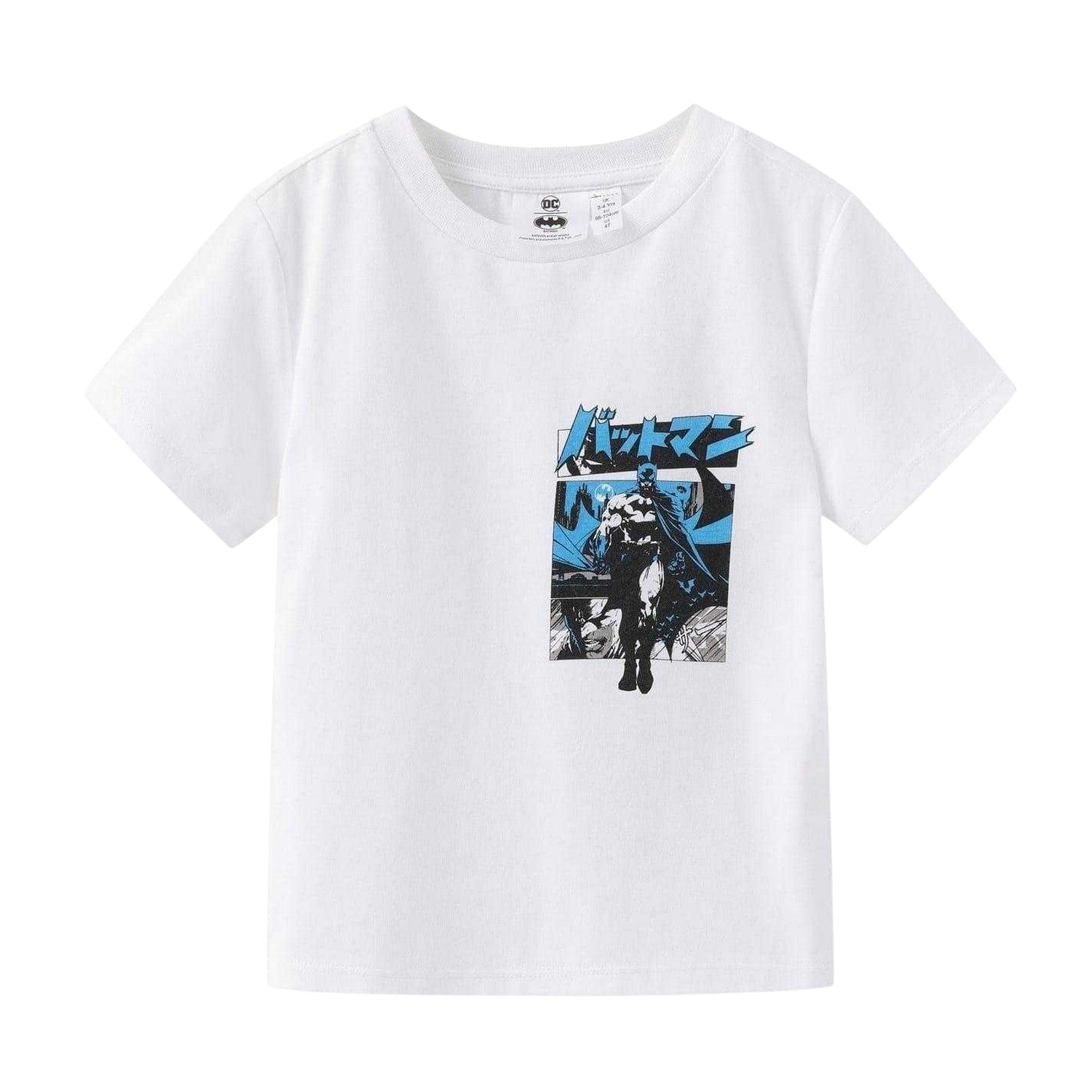 White - Front - Batman Childrens-Kids Character Cotton T-Shirt