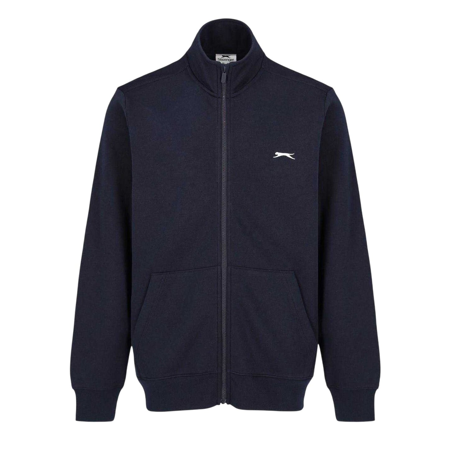 Navy - Front - Slazenger Mens Logo Polycotton Full Zip Jacket