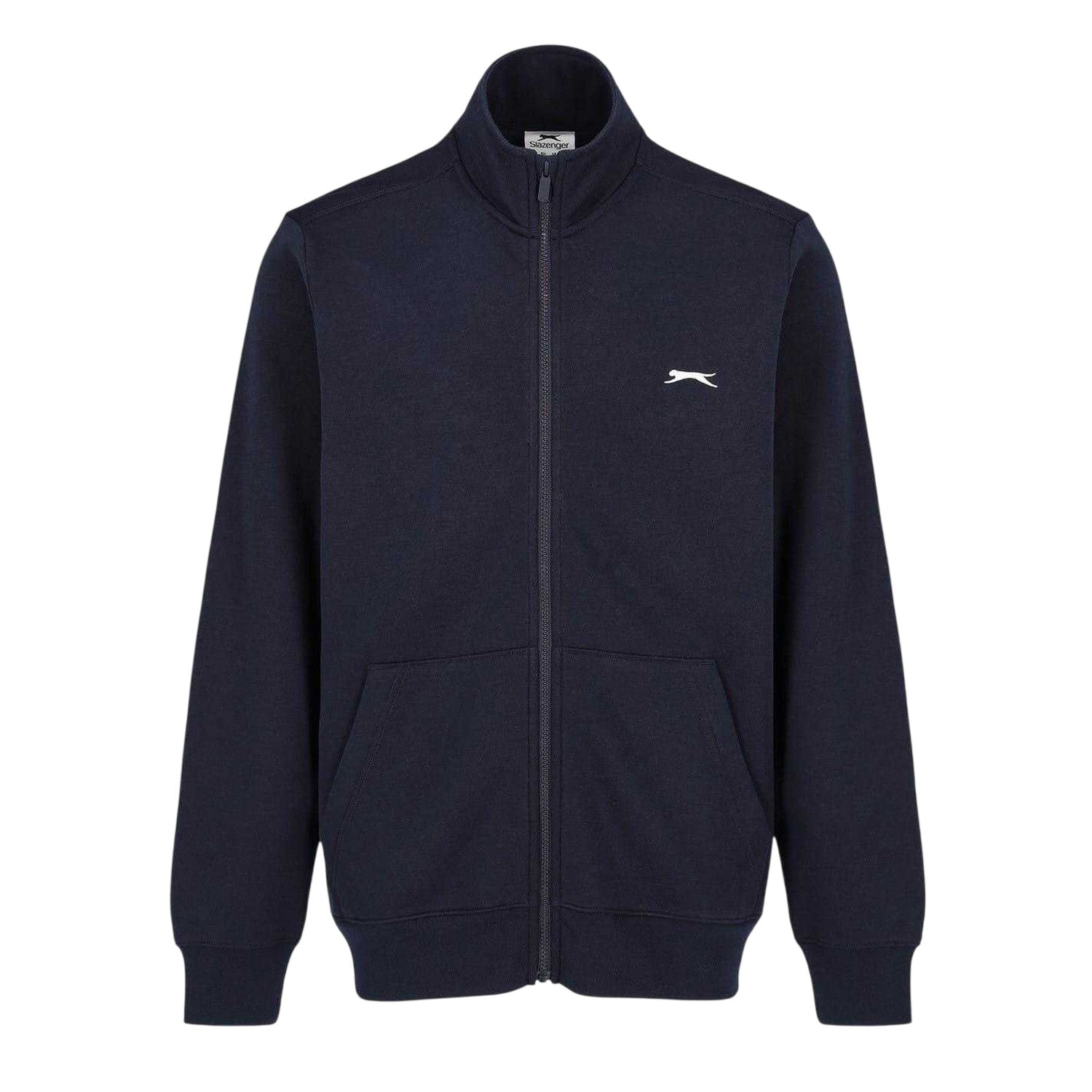 Navy - Front - Slazenger Mens Logo Polycotton Full Zip Jacket