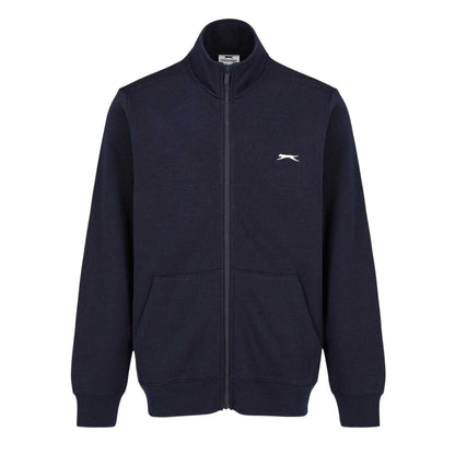 Navy - Front - Slazenger Mens Logo Polycotton Full Zip Jacket