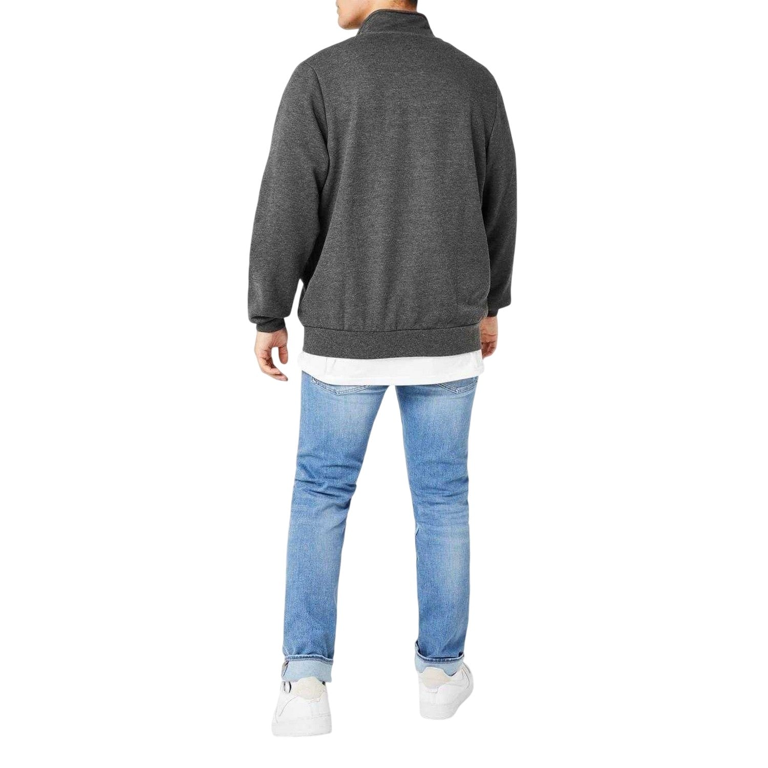Charcoal Marl - Lifestyle - Slazenger Mens Logo Polycotton Full Zip Jacket
