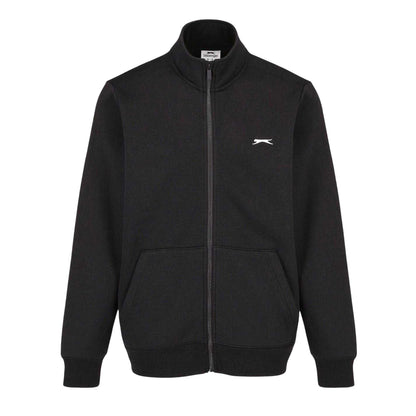 Black - Front - Slazenger Mens Logo Polycotton Full Zip Jacket
