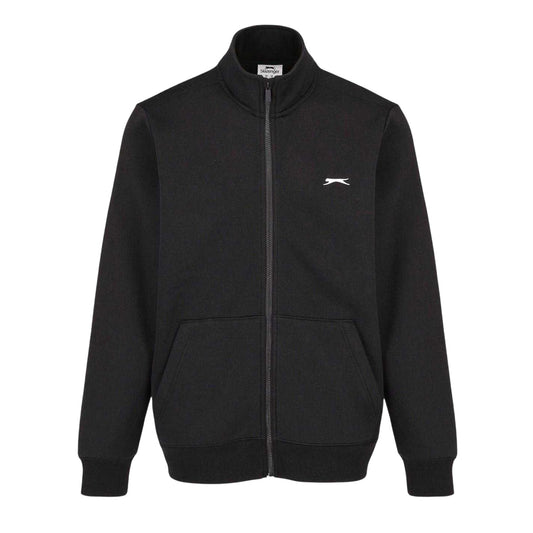 Black - Front - Slazenger Mens Logo Polycotton Full Zip Jacket