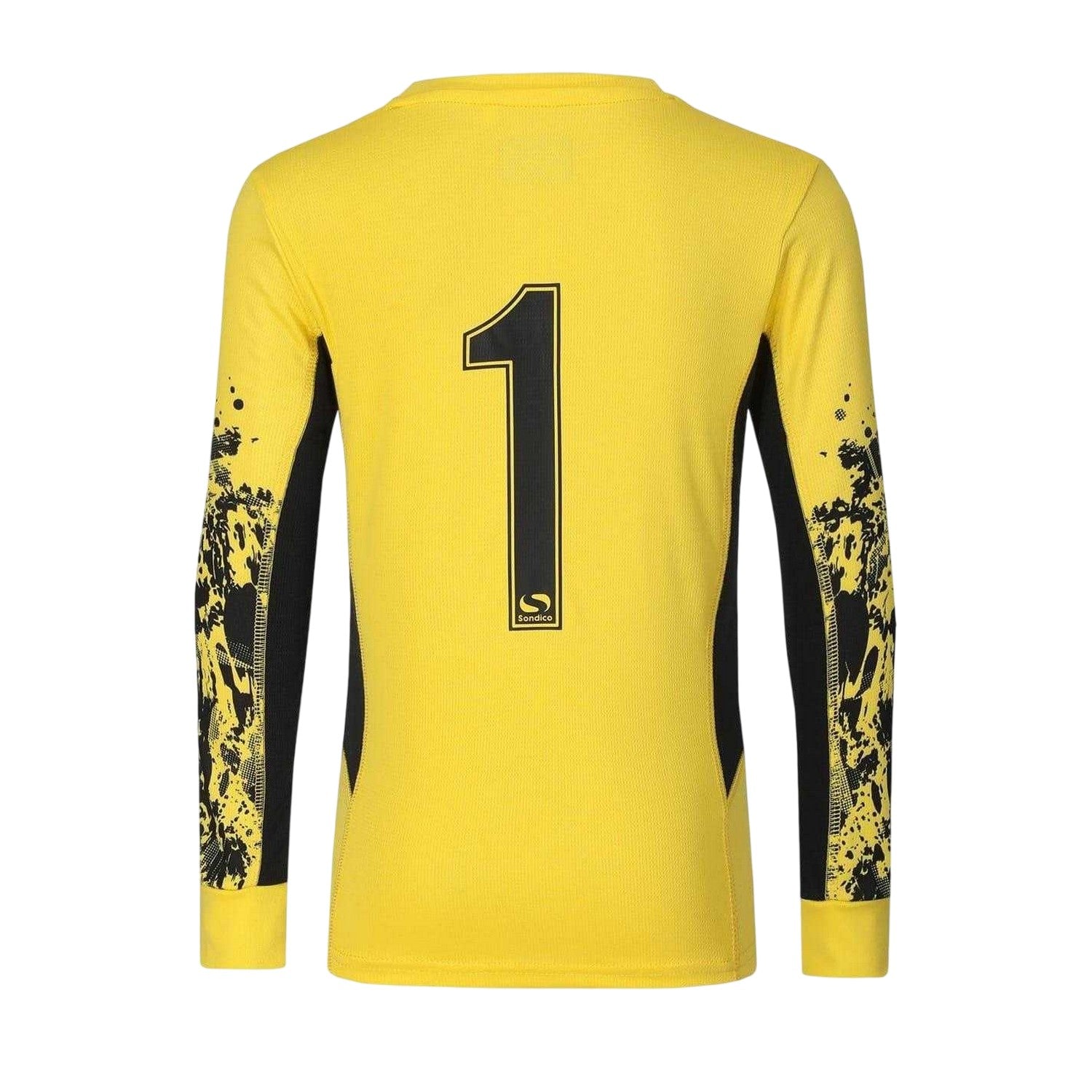 Yellow - Back - Sondico Childrens-Kids Core Long-Sleeved Goalkeeper Jersey