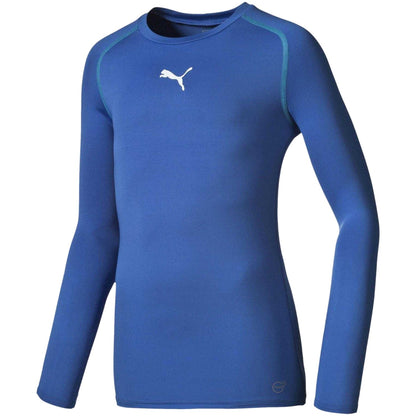 Blue - Front - Puma Childrens-Kids Logo Long-Sleeved T-Shirt