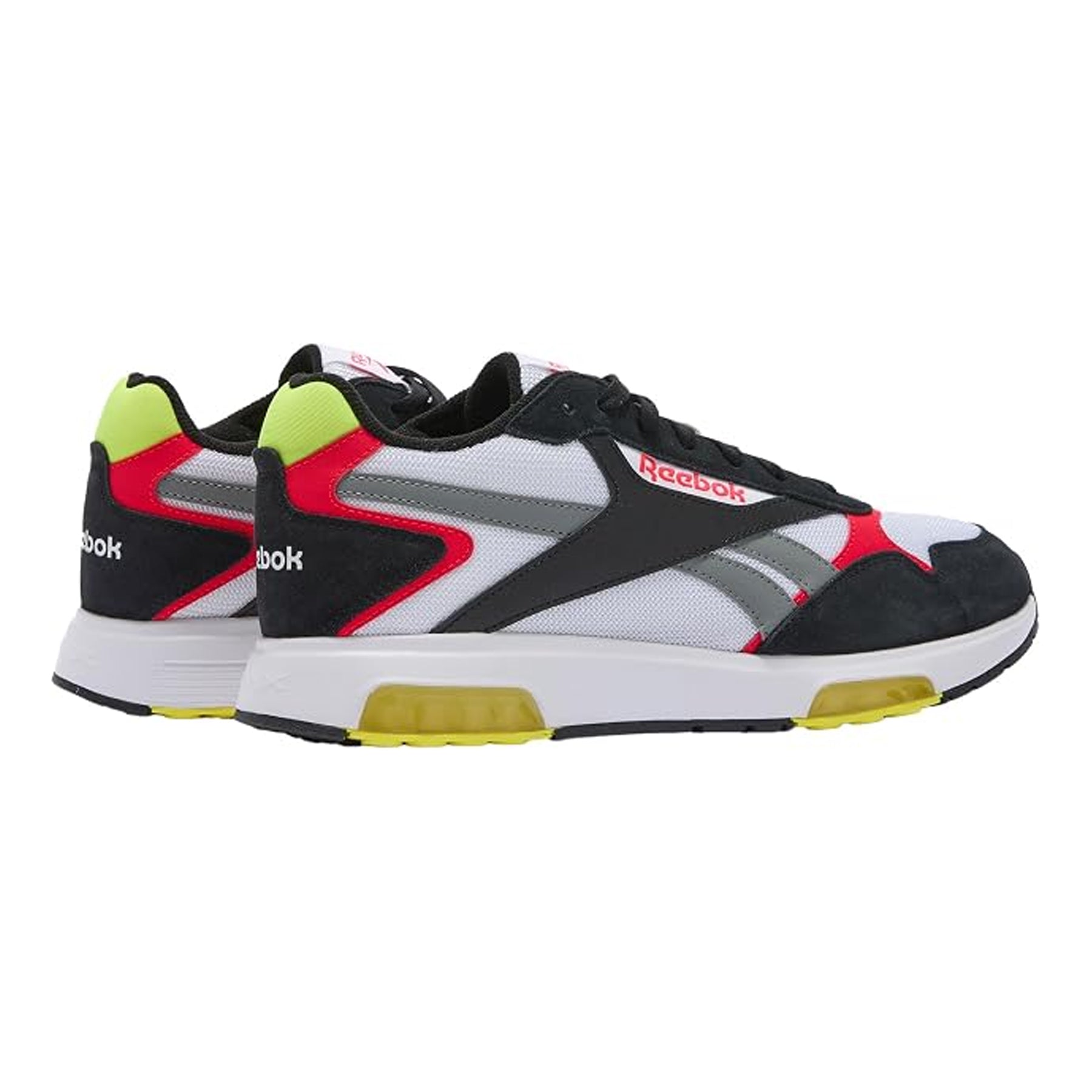 White-Black - Back - Reebok Childrens-Kids Glide DMX Suede Trainers