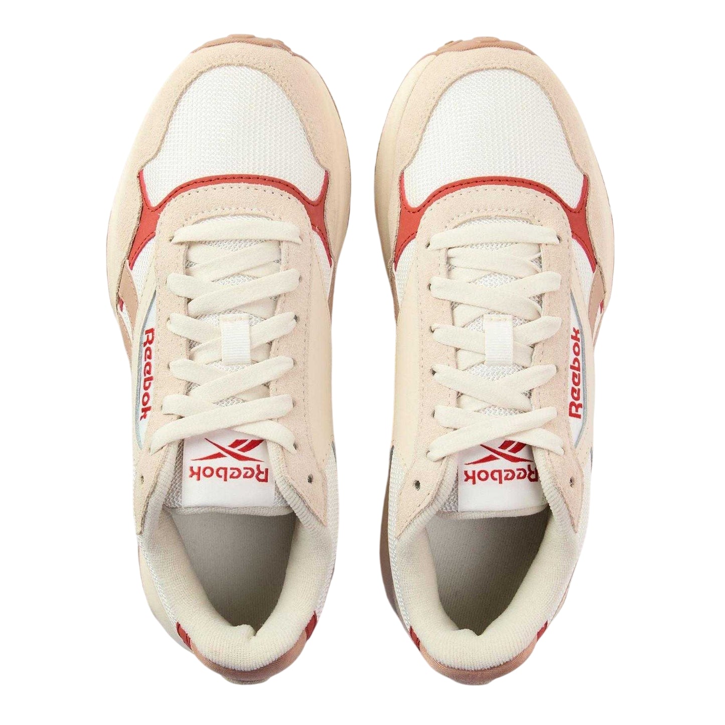 Chalk-Red - Side - Reebok Childrens-Kids Glide DMX Suede Trainers