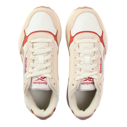 Chalk-Red - Side - Reebok Childrens-Kids Glide DMX Suede Trainers